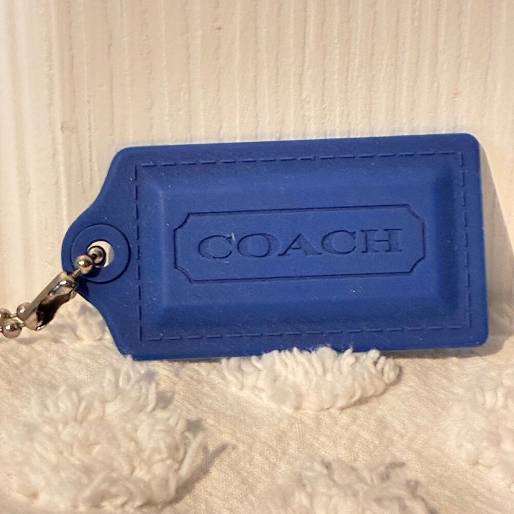 COACH SILICONE RUBBER Blue KeyFob Bag Charm Keychain Hang Tag Limited Edition